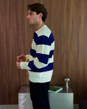 Oversized Lando Knit- Navy & Cream