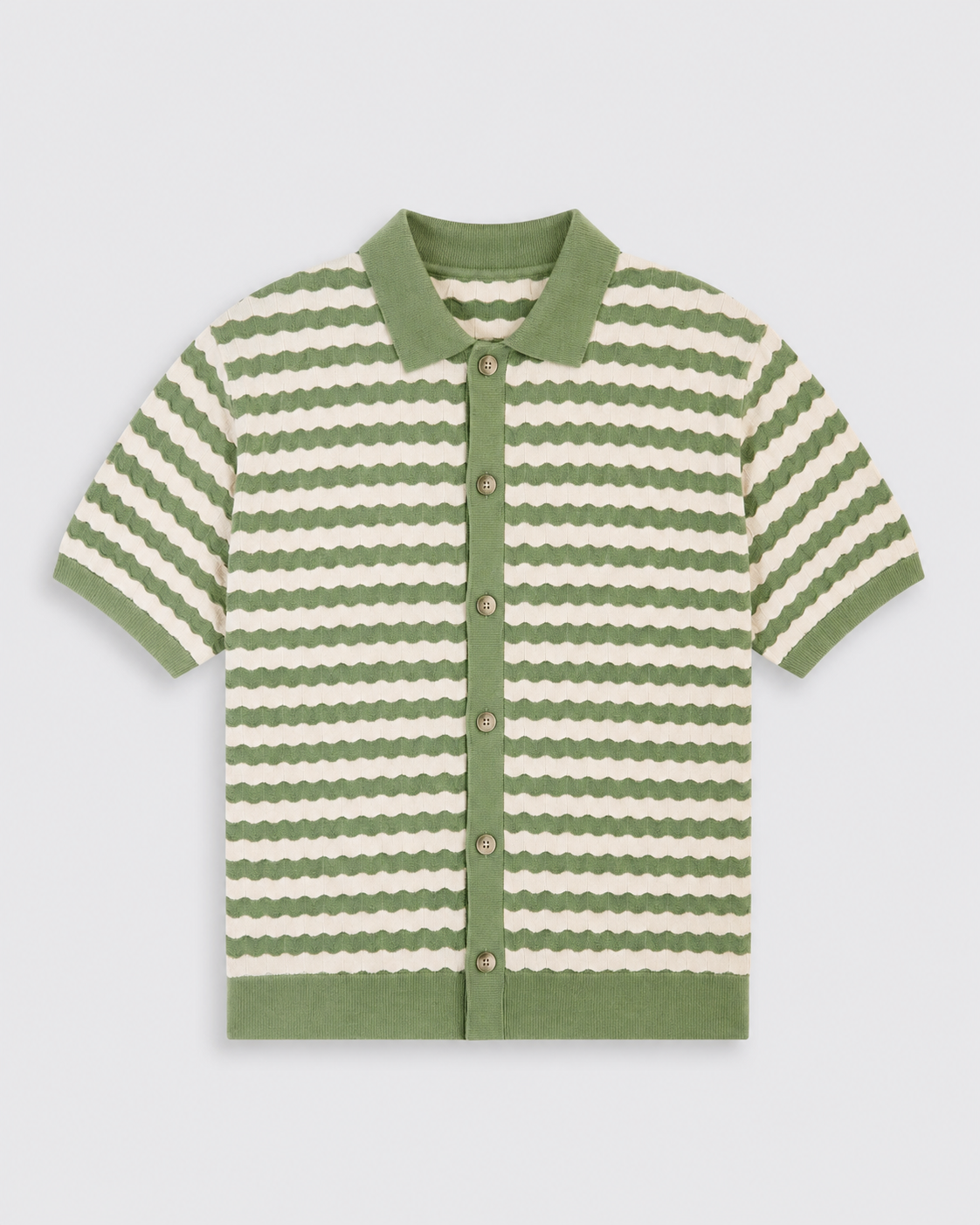 Striped Knitted Shirt - Sage
