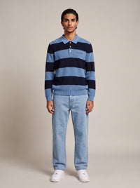 Oversized Lando Knit - Steel & Navy