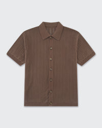 Knitted Shirt- Brown