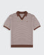 Milton Striped Polo - Mocha & Cream