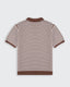 Milton Striped Polo - Mocha & Cream