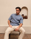 Elston Knitted Polo- Steel Blue