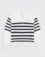 Striped Huxley Quarter Zip - Off White